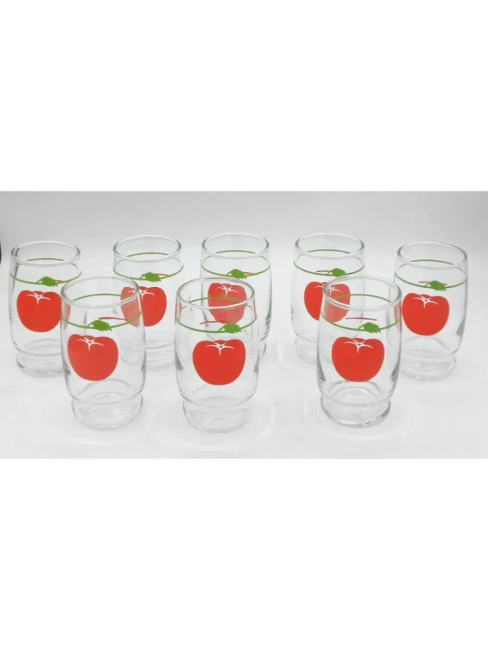 VTG Tomato Juice Glass Set of 8 Vintage 1950's 6 Ounce Capacity Marked K-LOR